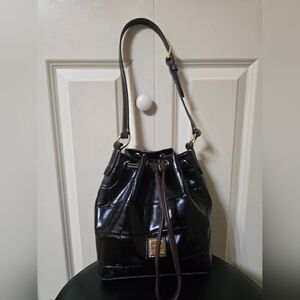 Dooney Denison Crossbody Drawstring Bag - Color: Espresso